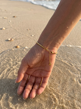 Pulsera Enchapada Oro 18K Linea brillante
