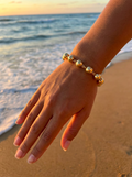 Pulsera Enchapada Oro 18K Esferas Lux