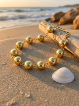 Pulsera Enchapada Oro 18K Esferas Lux
