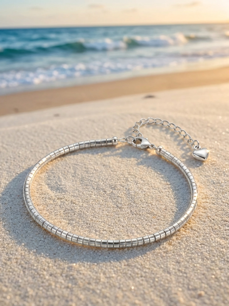 Pulsera Enchapada Oro 18K Linea brillante