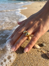 Anillo corazones frontales ajustable