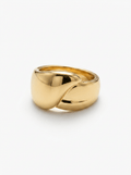 Anillo Enchapado Oro 18K Cruzado Grueso