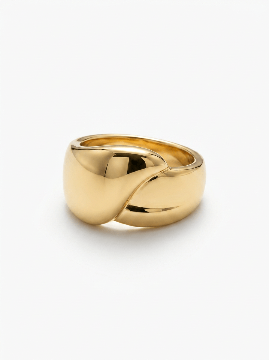 Anillo Enchapado Oro 18K Cruzado Grueso