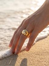 Anillo Enchapado Oro 18K Cruzado Grueso