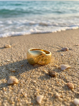 Anillo Enchapado Oro 18K Cruzado Grueso