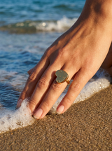 Anillo Enchapado Oro 18K Corazón Grande