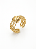 Anillo Enchapado Oro 18K Malla Tejida