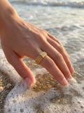 Anillo Enchapado Oro 18K Malla Tejida