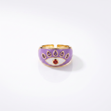 Anillo Enchapado Oro 18K Ojo Lila