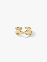 Anillo Enchapado Oro 18K Infinito con Brillo