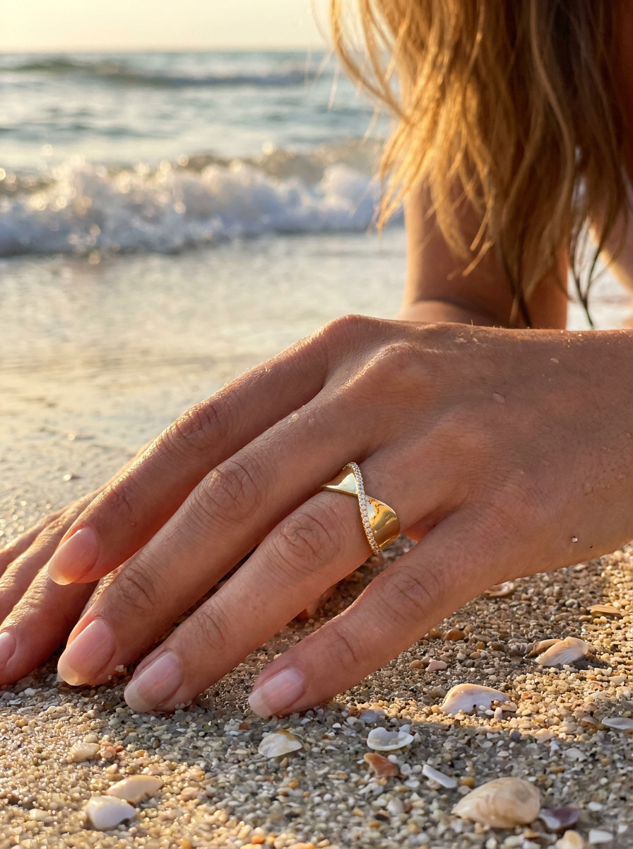Anillo Enchapado Oro 18K Infinito con Brillo