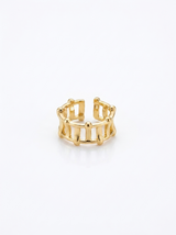 Anillo Enchapado Oro 18K Reja Geométrica