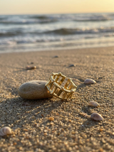 Anillo Enchapado Oro 18K Reja Geométrica