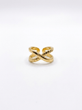 Anillo Enchapado Oro 18K Entrelazado Doble