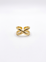 Anillo Enchapado Oro 18K Entrelazado Doble