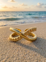 Anillo Enchapado Oro 18K Entrelazado Doble