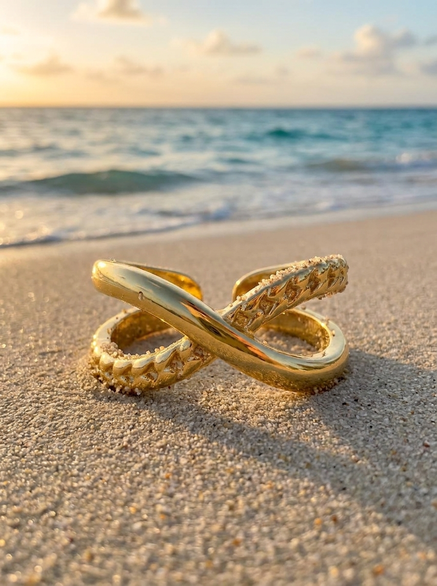 Anillo Enchapado Oro 18K Entrelazado Doble