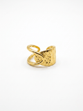 Anillo Enchapado Oro 18K Martillado Espiral