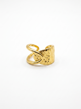 Anillo Enchapado Oro 18K Martillado Espiral