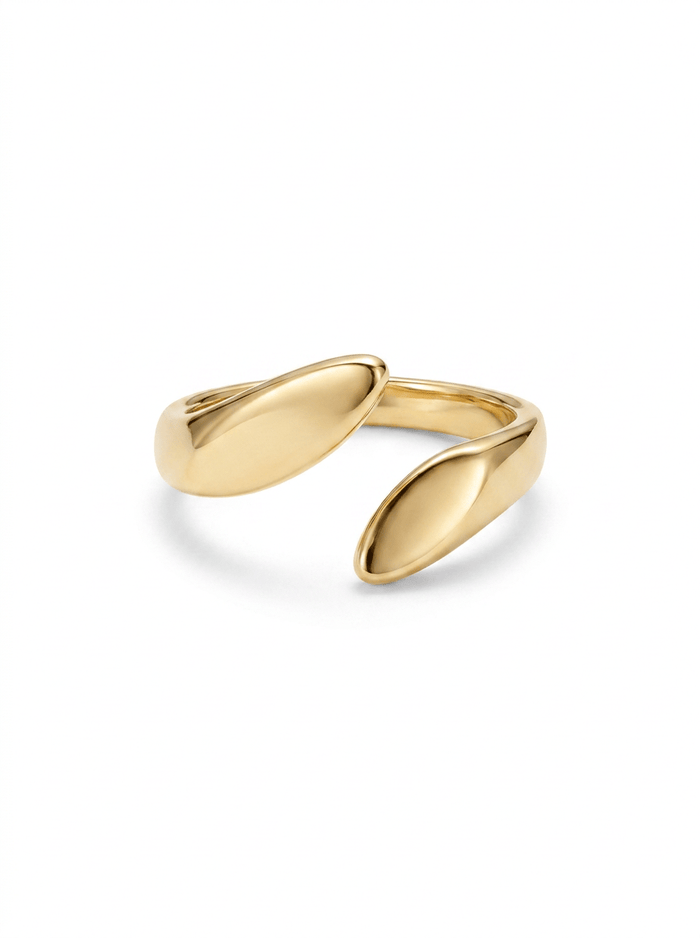 Anillo Enchapado Oro 18K Óvalo Abierto