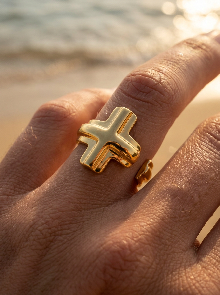 Anillos forma T o cruz, ajustable