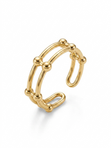 Anillo Enchapado Oro 18K Doble Esfera