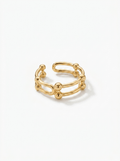 Anillo Enchapado Oro 18K Doble Esfera