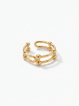 Anillo Enchapado Oro 18K Doble Esfera