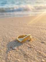 Anillo Enchapado Oro 18K Óvalo Abierto