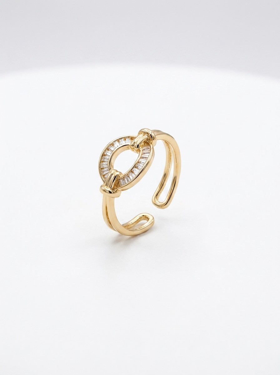 ⁠Anillo Enchapado Oro 18K Aura