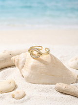 ⁠Anillo Enchapado Oro 18K Aura