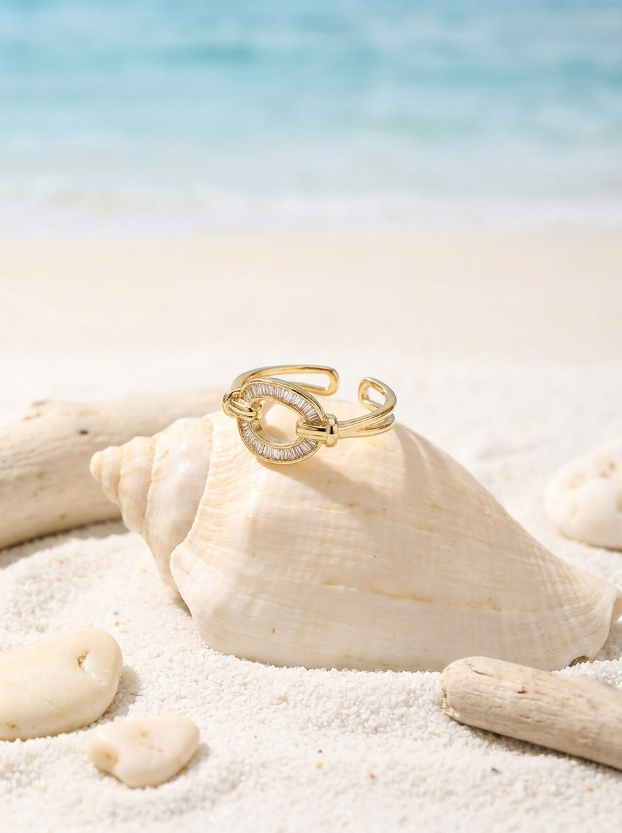 ⁠Anillo Enchapado Oro 18K Aura