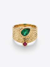 Anillo Enchapado Oro 18K Corona