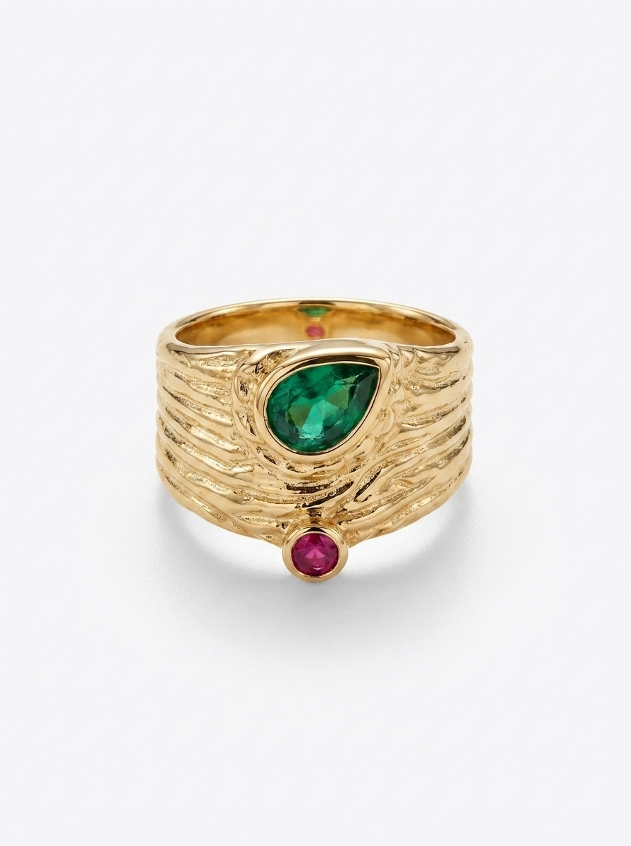 Anillo Enchapado Oro 18K Corona