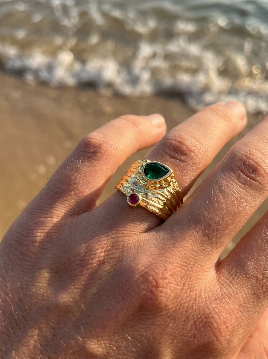 Anillo Enchapado Oro 18K Corona