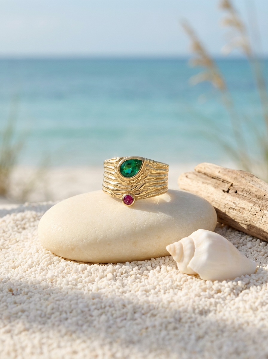 Anillo Enchapado Oro 18K Corona