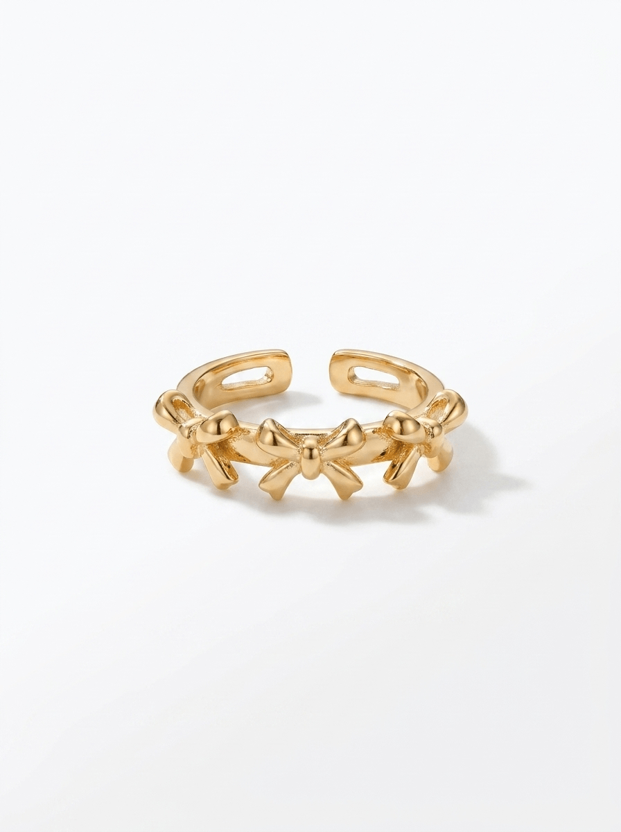 Anillo Enchapado Oro 18K Moños