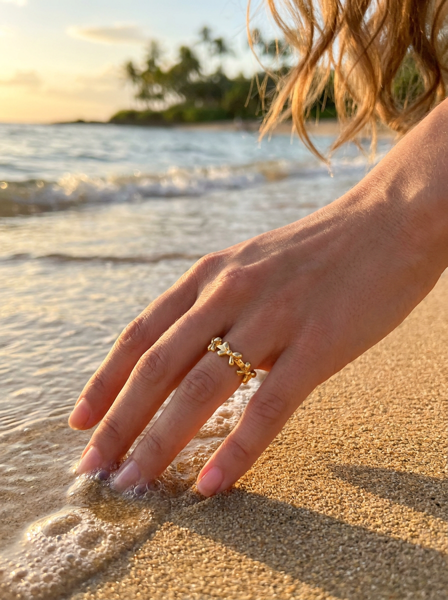 Anillo Enchapado Oro 18K Moños