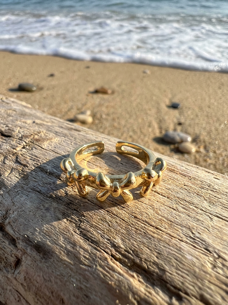 Anillo Enchapado Oro 18K Moños