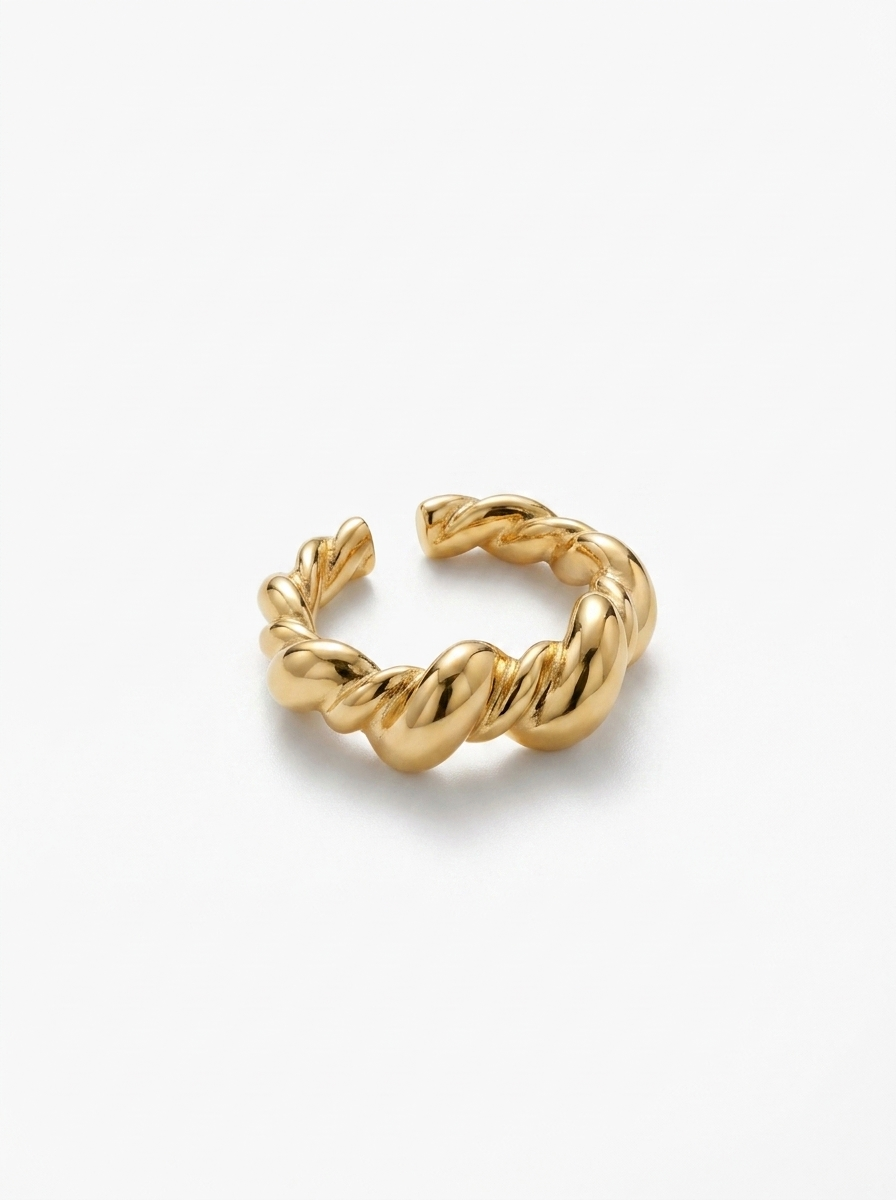 Anillo Enchapado Oro 18K Burbujas