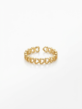 Anillo Enchapado Oro 18K Corazones