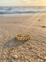 Anillo Enchapado Oro 18K Corazones