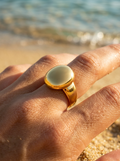Anillo Enchapado Oro 18K Óvalo
