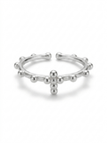 Anillo Enchapado Plata Cruz