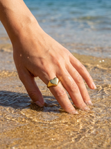 Anillo Enchapado Oro 18K Corazón Voluminoso