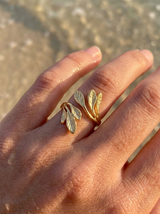Anillo Enchapado Oro 18K Hojas
