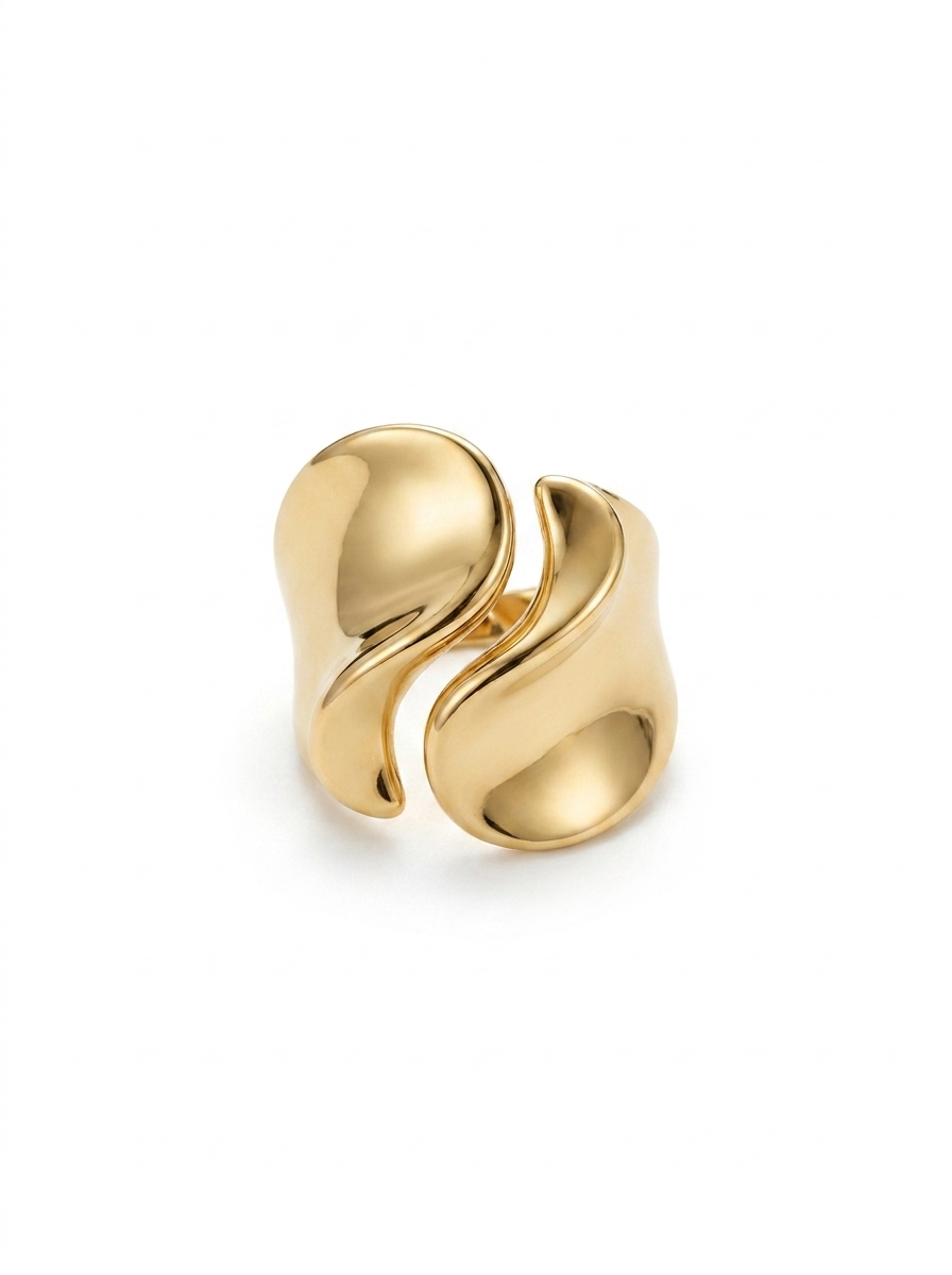 Anillo Enchapado Oro 18K Yin Yang