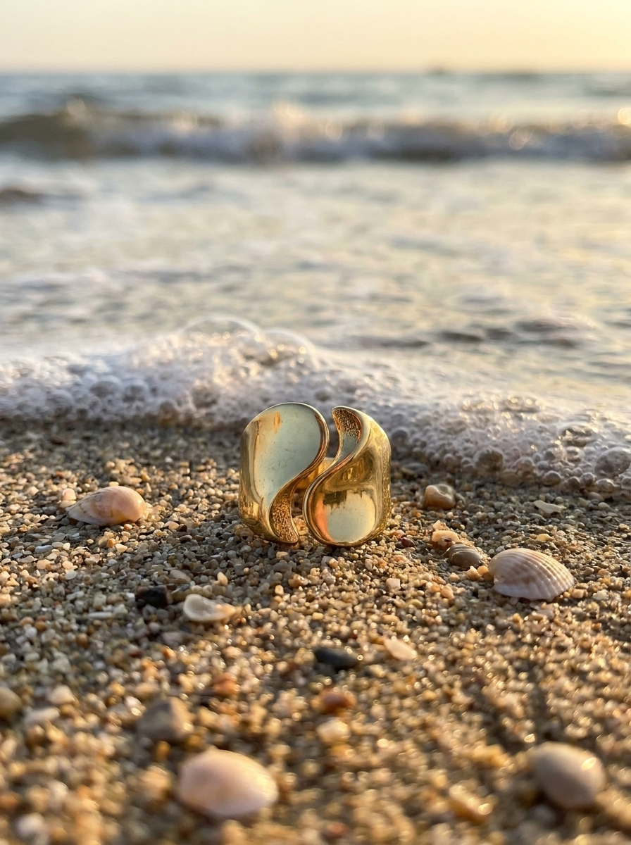 Anillo Enchapado Oro 18K Yin Yang