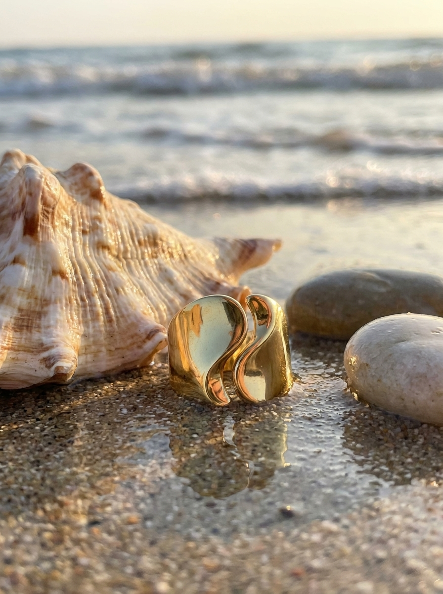 Anillo Enchapado Oro 18K Yin Yang