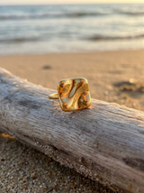 Anillo Enchapado Oro 18K Cuadro